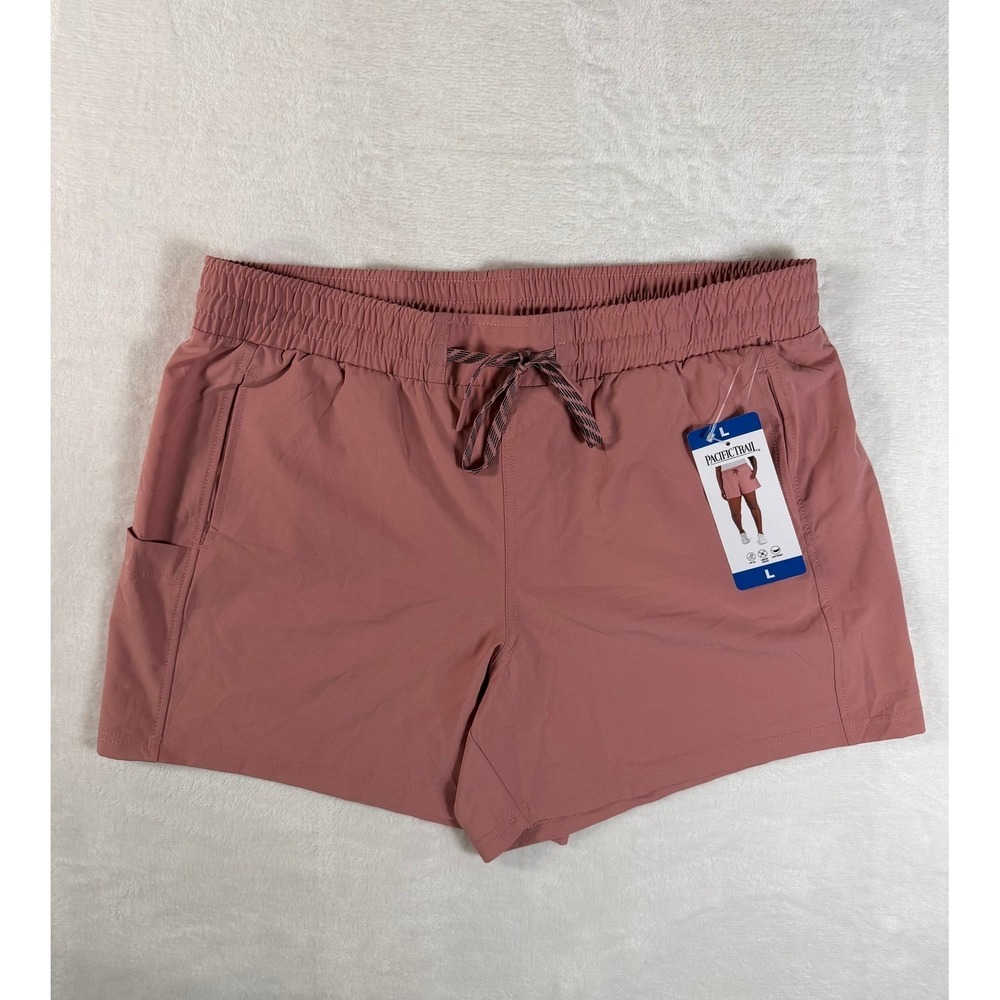 Pacific Trail Hiking Shorts Women L Pink Solid Relaxed Modern Gorpcore Adventure - Picture 3 of 9
